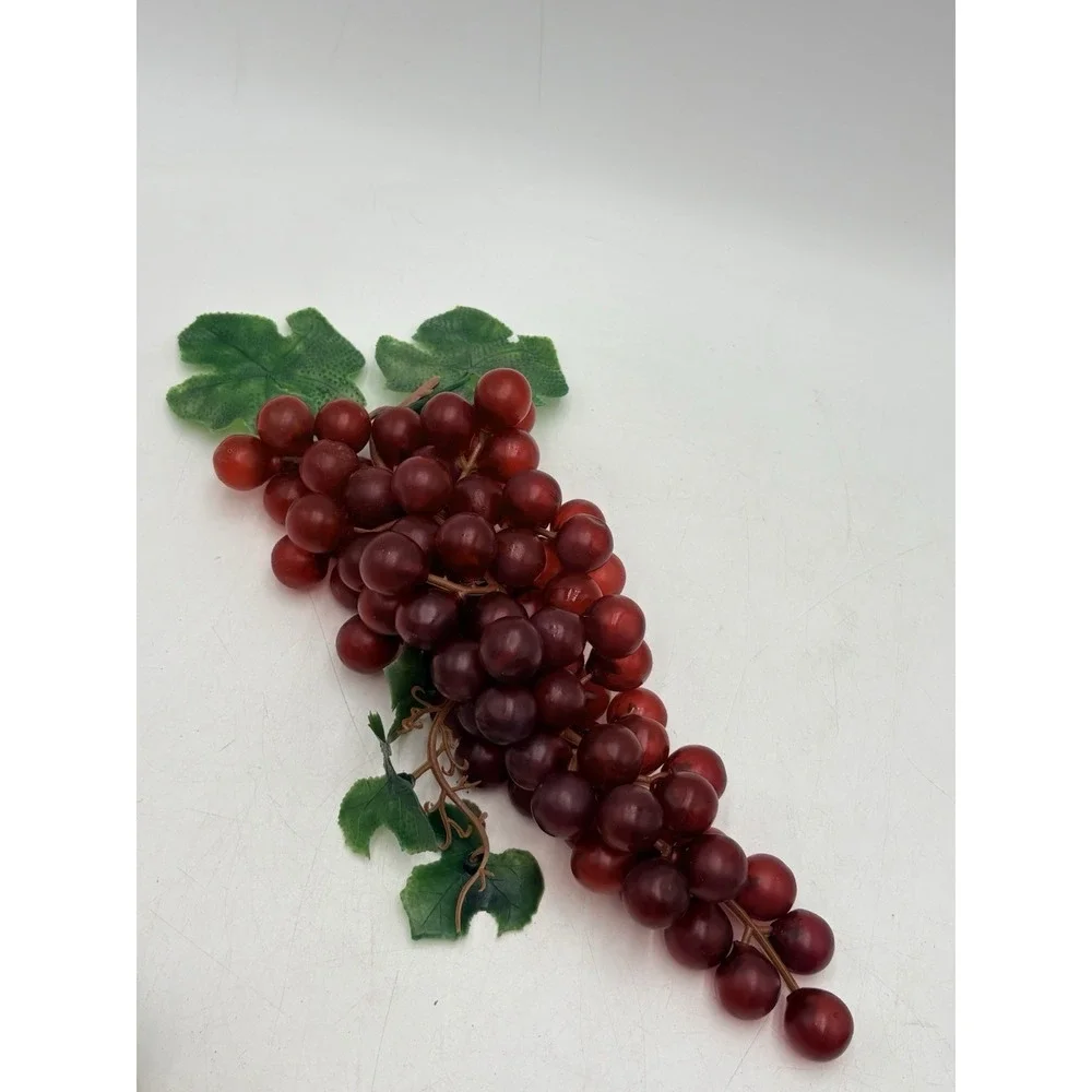 Vintage Rubber Grapes Clusters Lot 3 Red Green Amber Faux Fruit Kitchen Decor